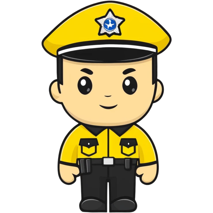 Russian police officer with yellow uniform and yellow police hat emoji