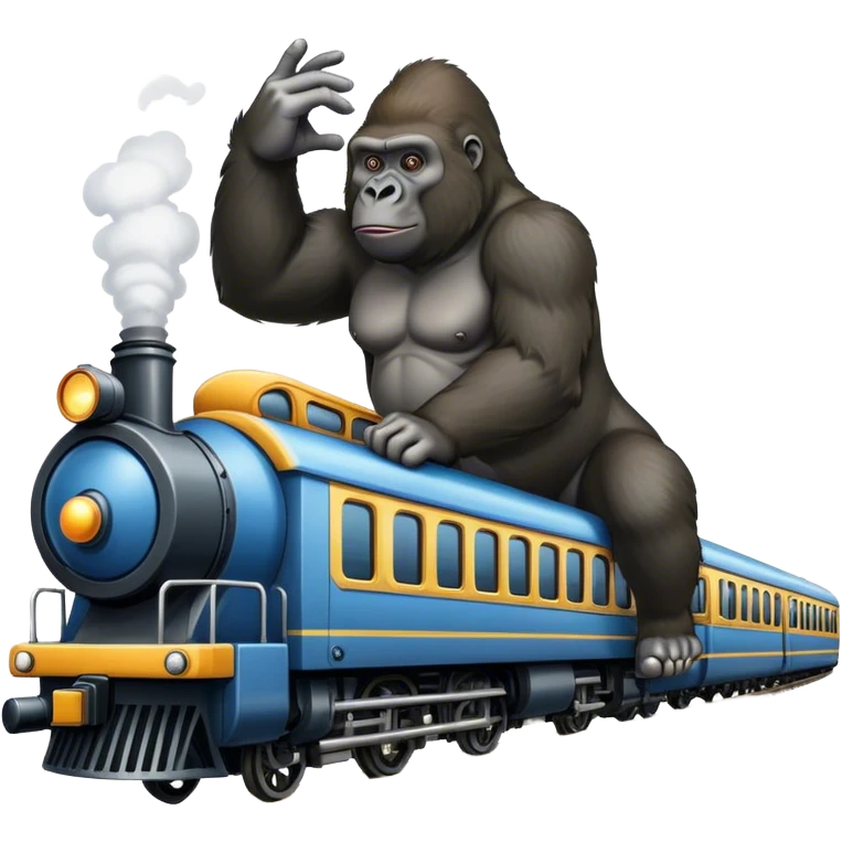 gorilla on train emoji