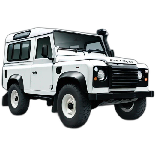 white series 3 land rover defender from front angle emoji