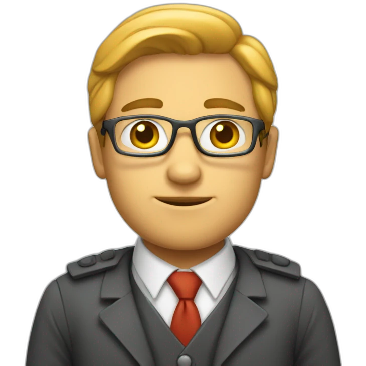 Un homme en costume qui regarde sa emoji