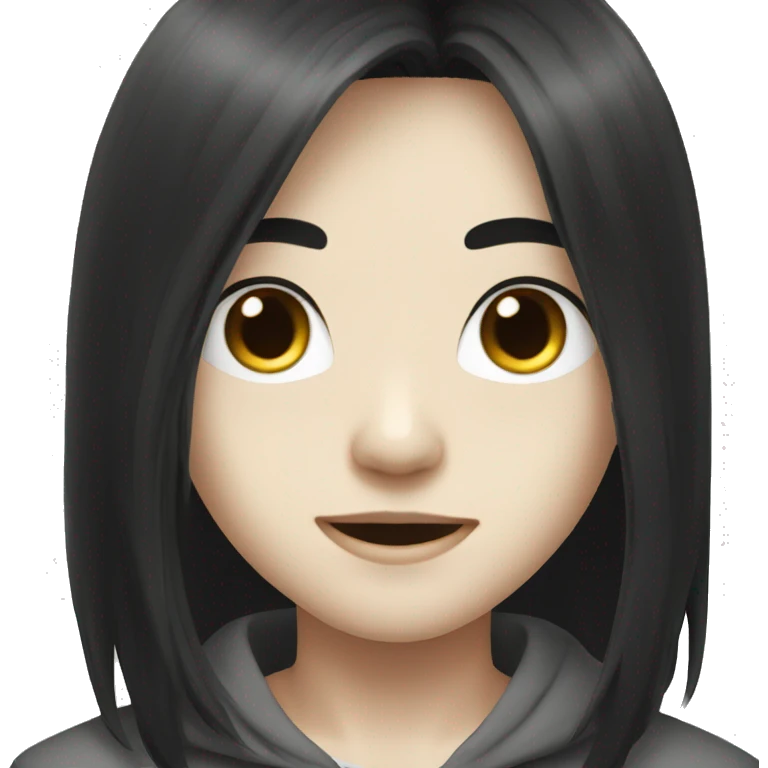 long black hair cute boy white skin emoji