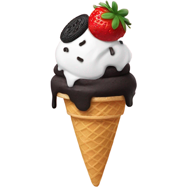 Straberry and oreo ice cream emoji