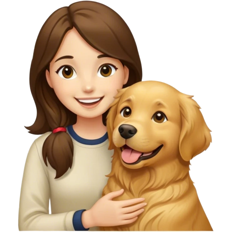Brunette girl with dog  emoji