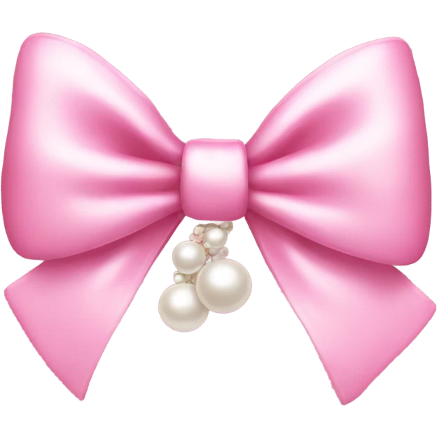 Pink bow with pearls emoji