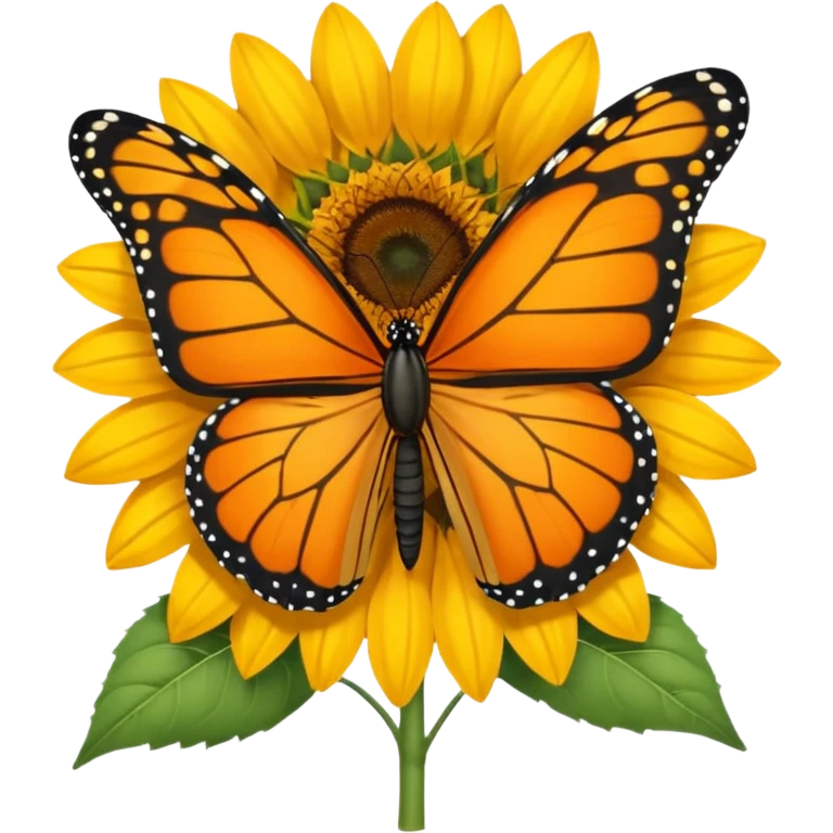 orange Butterfly on Sunflower side angle emoji