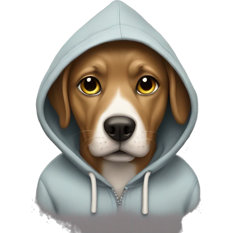 Dog wearing a hoodie emoji