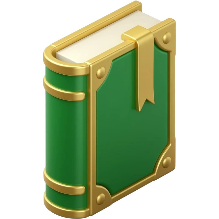 3D isometric premium books icon, gold-edged leather binding.
Minimalist professional style, emerald green & gold accents.
Soft studio lighting, 8k Octane render, ray-tracing detail.
Isolated on white background, premium literary aesthetic --v 6.0 emoji