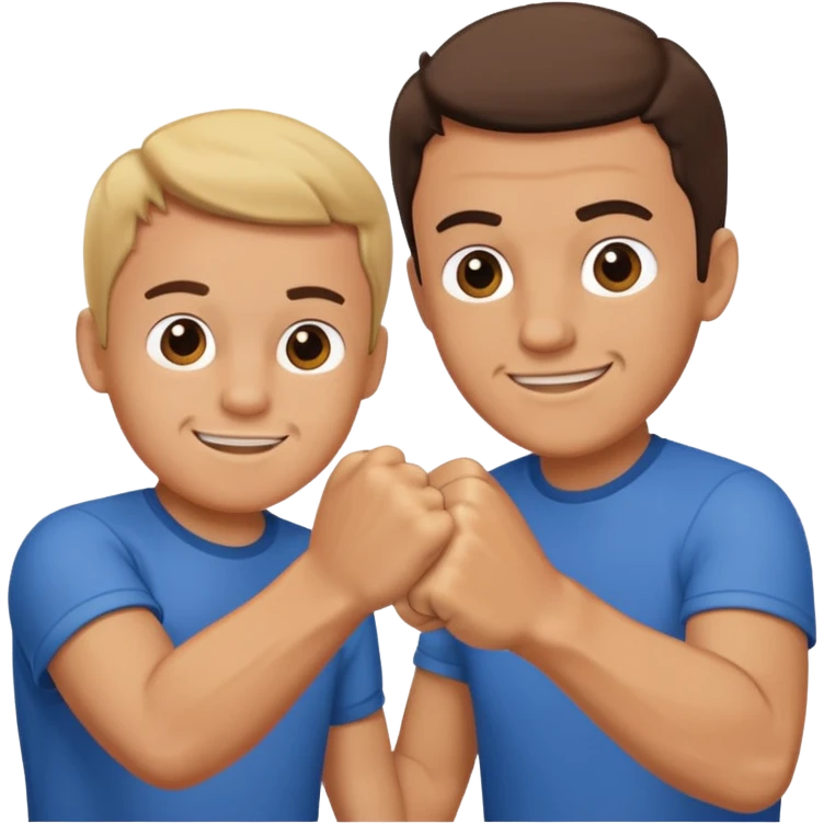 father and son fist bump with a happy hard as background emoji