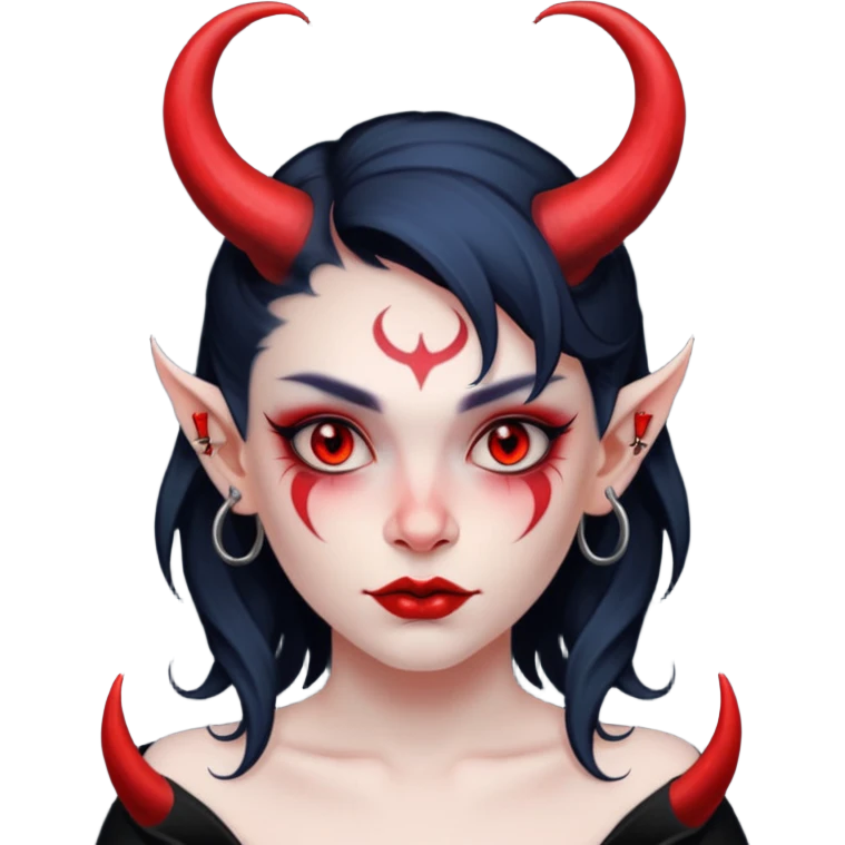 devil girl with face tattoo emoji