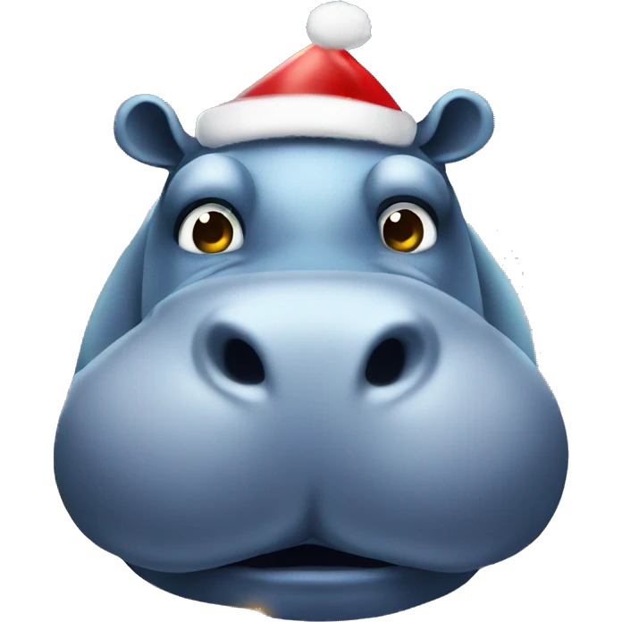 Hippo with Christmas lights  emoji