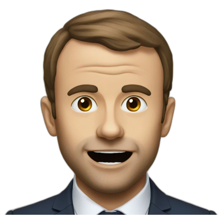 macron mange une sucette emoji