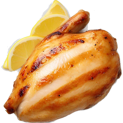 Juicy chicken breast on white plate  emoji