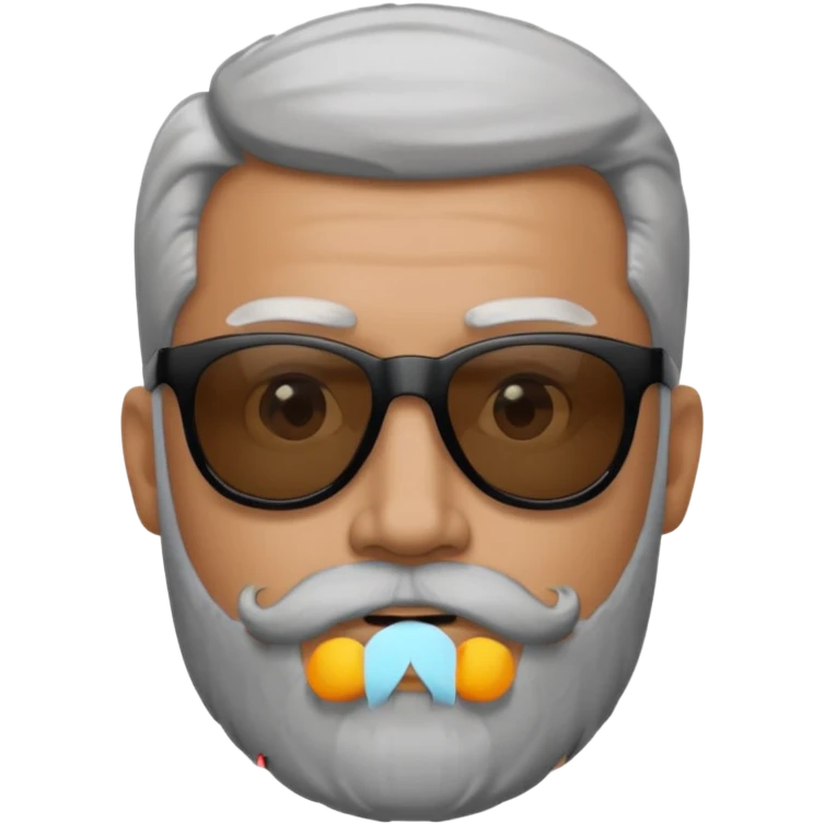 man, wearing black sunglasses, gray goatee beard emoji