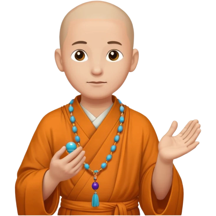 Large prayer beads looped around hand, monk emoji