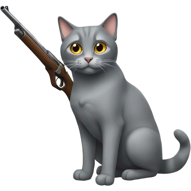 Grey-Cat-With-Shotgun emoji