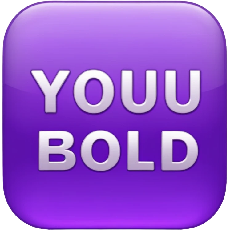 Shiny fancy purple big text saying "YOU" emoji