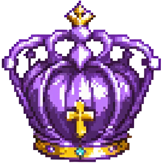 Purple crown with MOD text, universal moderator symbol emoji