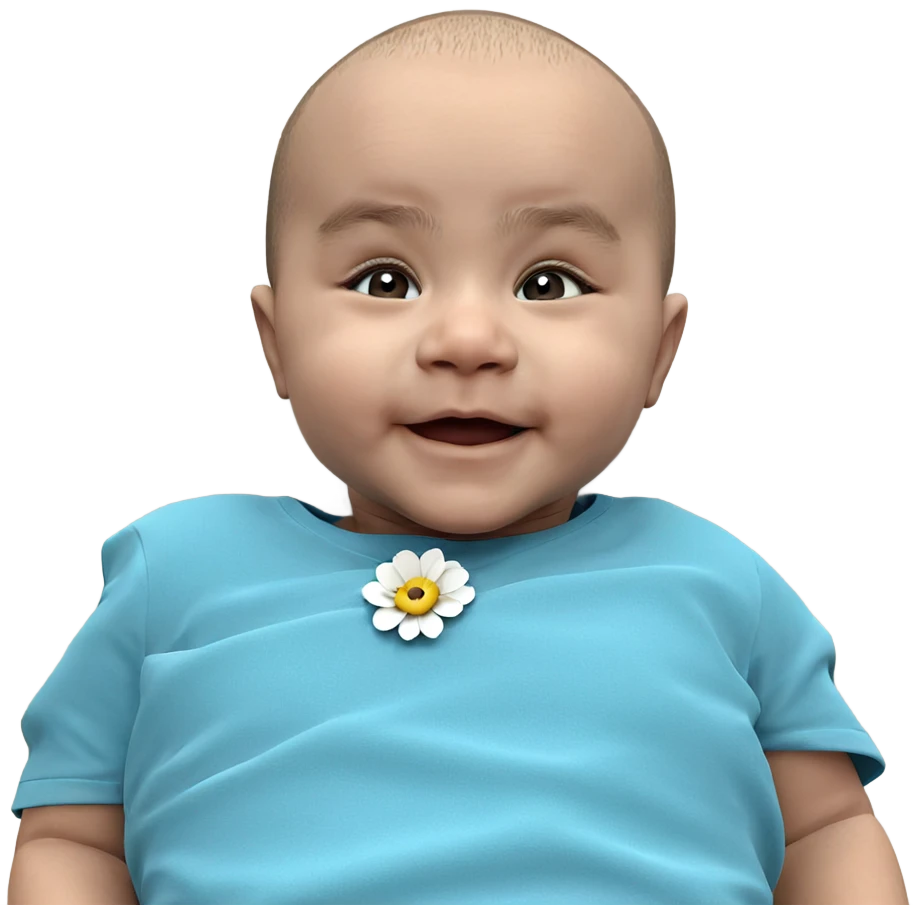 bald boy with flowers lying emoji