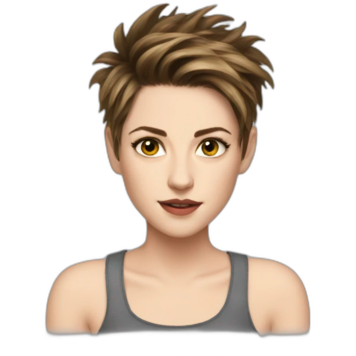 Kristen stewart short hair round neck emoji