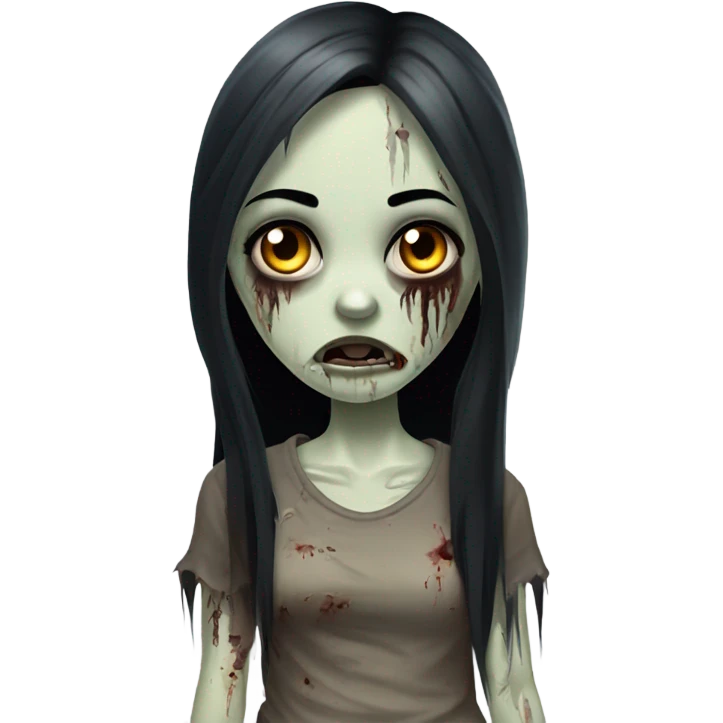 zombie girl with black hair emoji