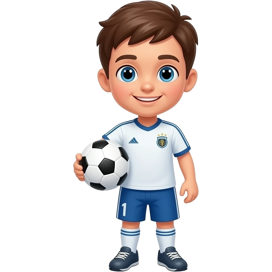 un emoji de un chico futbolista con balón futbol en la mano emoji