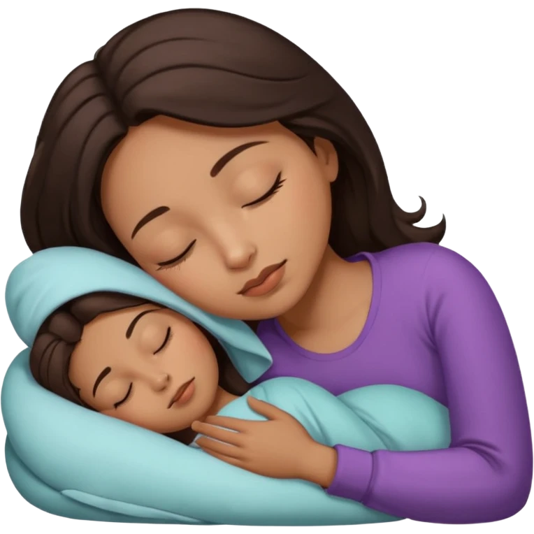 Dormir cabelo preto pele morena clara mulher dormindo emoji