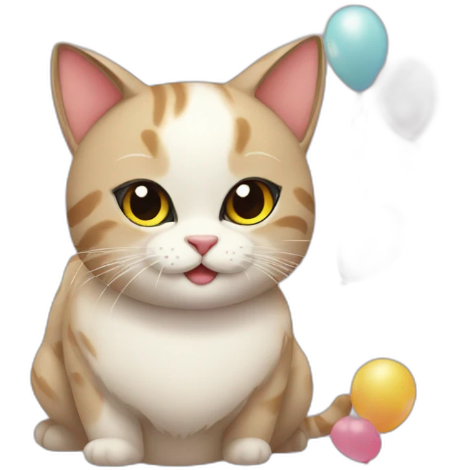 japanese cats at a birthday party emoji