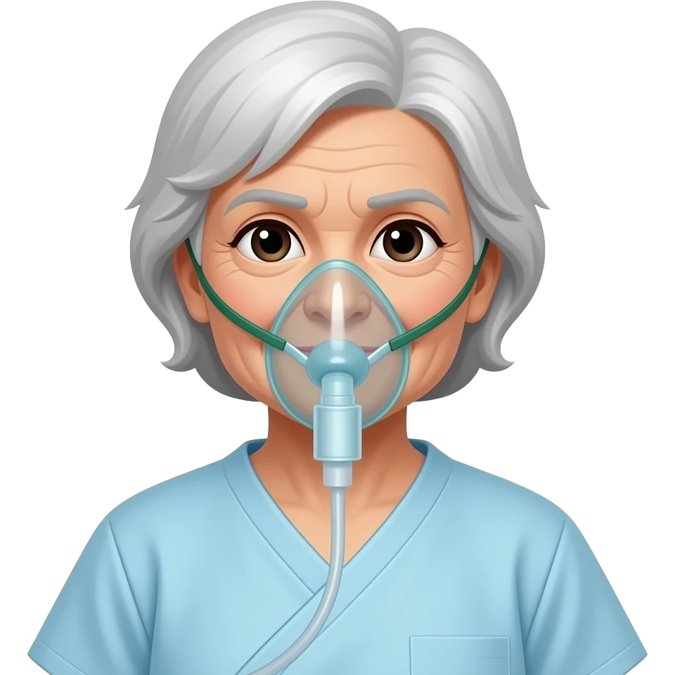 grandma with oxygen mask emoji