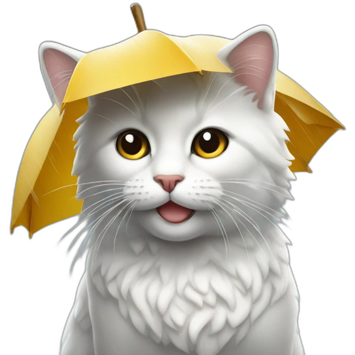 Gata blanca en la lluvia emoji