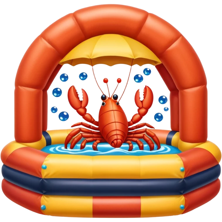A bounce house, with caviar and lobster emoji