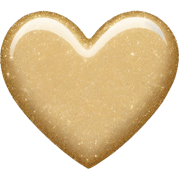 Beige glitter heart emoji