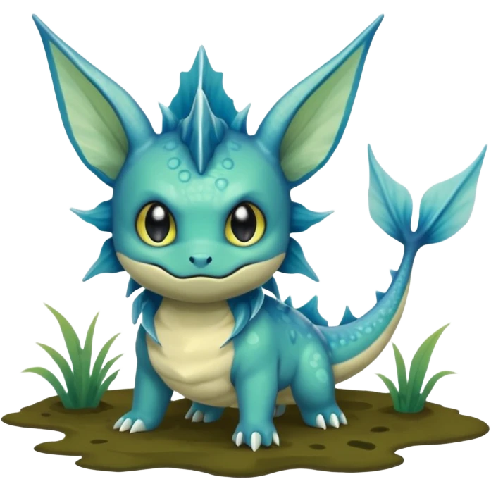 Deep-Dark-Swamp-Seafoam-Green Murky Gloomy Dull Swampy Muddy Vaporeon-Swamp-Monster emoji