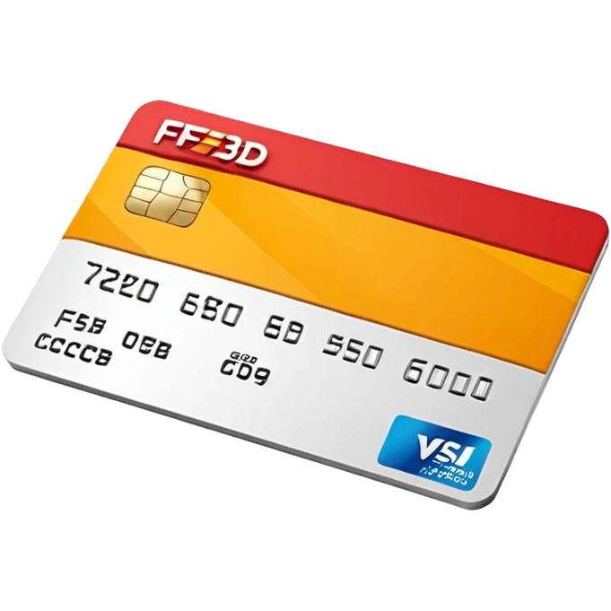 3D icon of a credit-card–shaped corporate card with a bold color of #FF3D00 stripe. Display the exact text ‘WAD’ as a logo. No numbers, no chip, no issuer logos. Modern, clean, high-end. emoji
