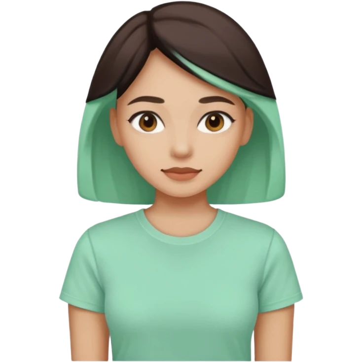 Mint green realistic women's tshirt emoji