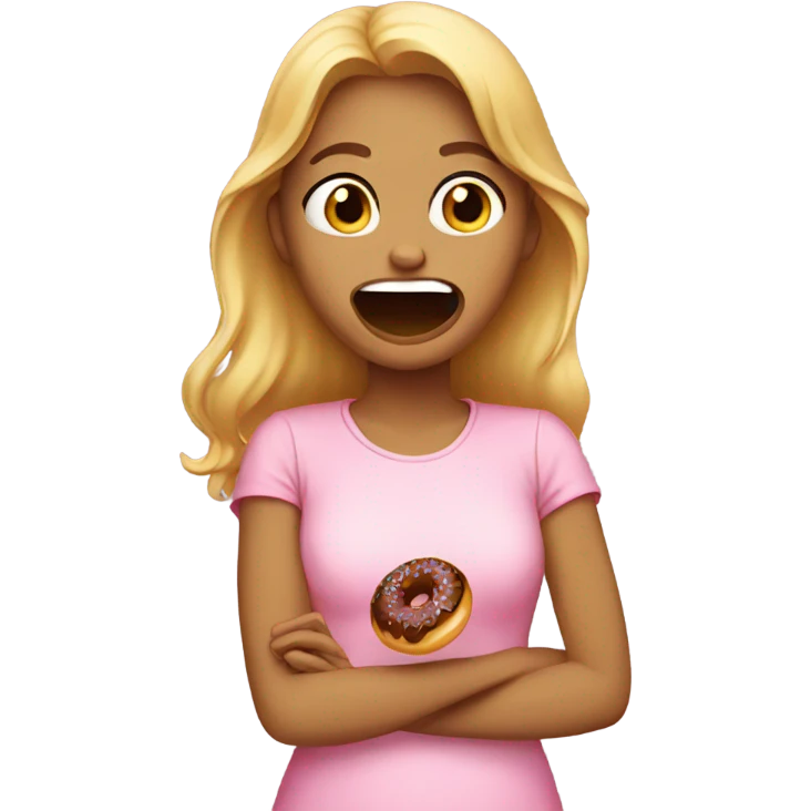 Girl eating a donut  emoji