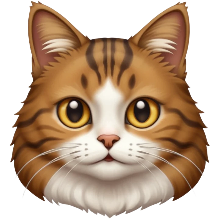 playful brown tabby cat with white face and legs emoji