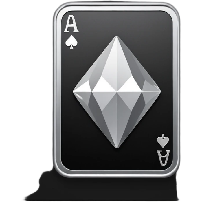 3d diamond shape matte black. diamond shape like on a playing card emoji