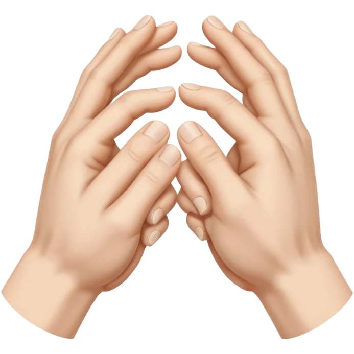 a pair of hands cracking their knuckles, by interlacing fingers, rotating the hands, and extending emoji