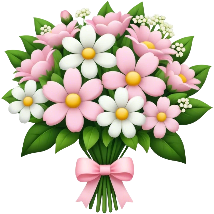 baby pink flower bouquet with white flowers  emoji