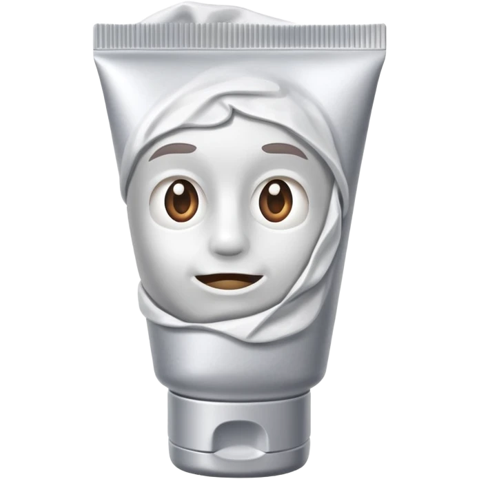 hand cream tube, empty, crumpled, very wrinkled, cap on, no face or character features, just the object emoji