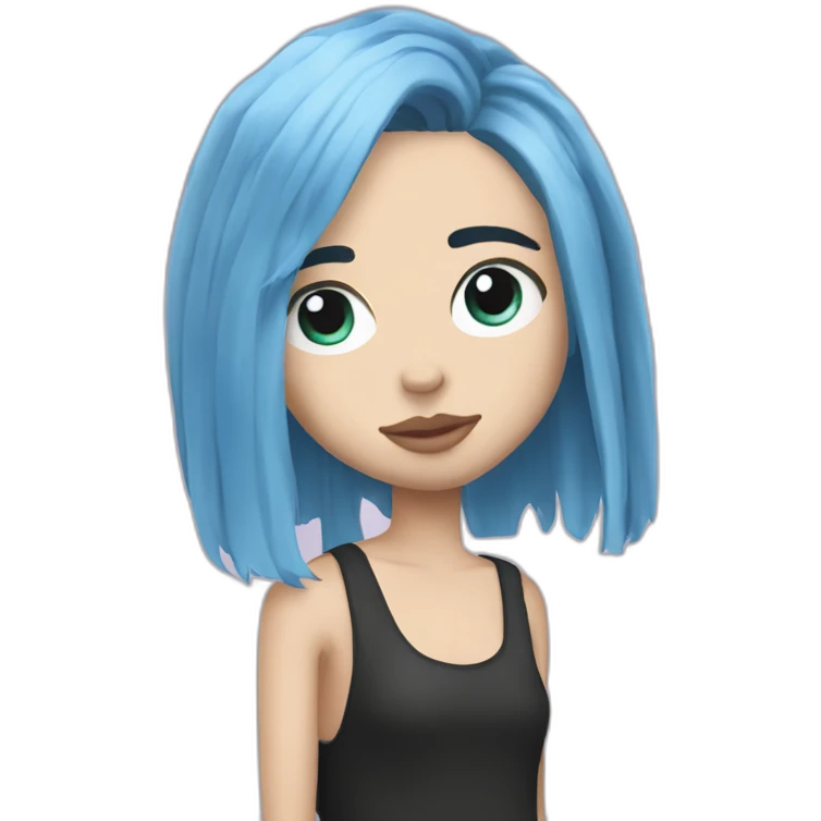Billie eilish 2017 cheveux bleu emoji