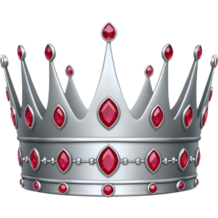 silver feminine crown with rubies emoji