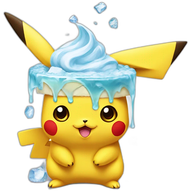 Pikachu with Ice créma emoji
