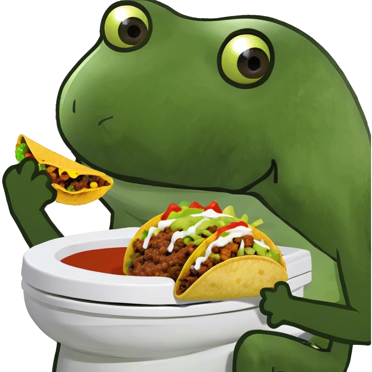 Skibidi ￼toilet eating a taco ￼ emoji