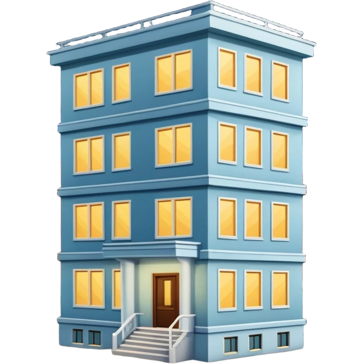 a five-story Soviet-built panel house in the night emoji