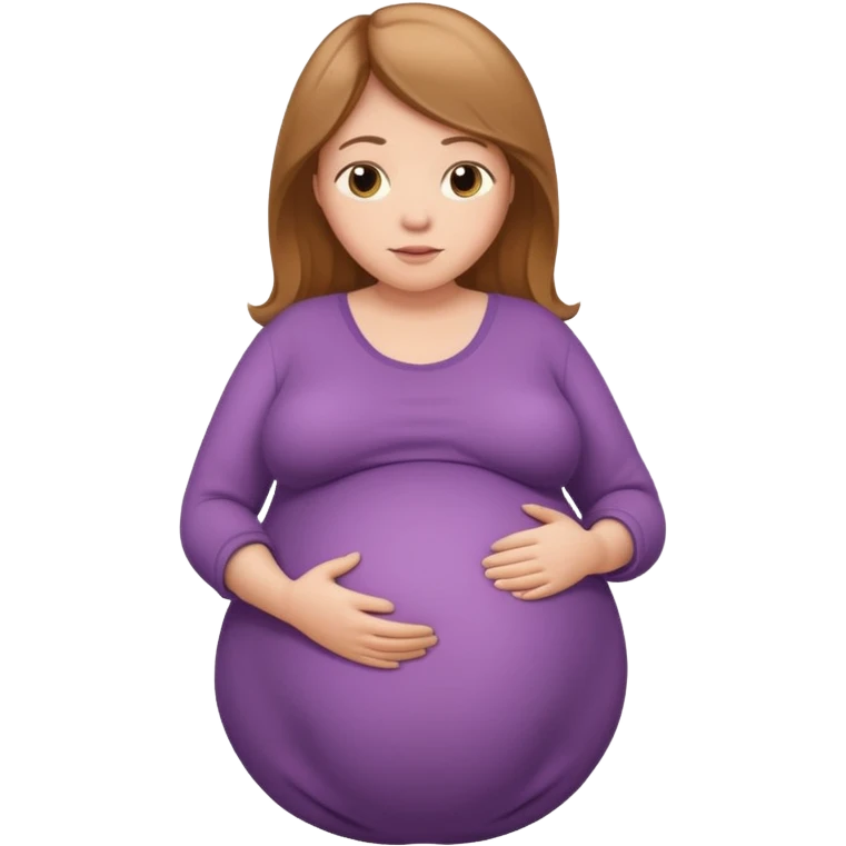 very heavily pregnant overdue woman with very large belly emoji
