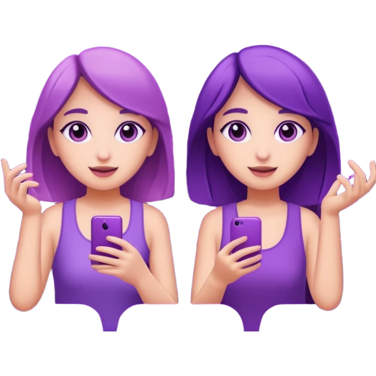 You can create two girls enjoying a concert with purple lights   emoji