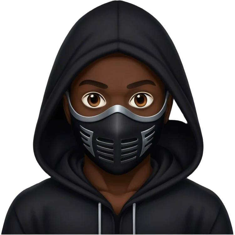  black hoodman with mask emoji