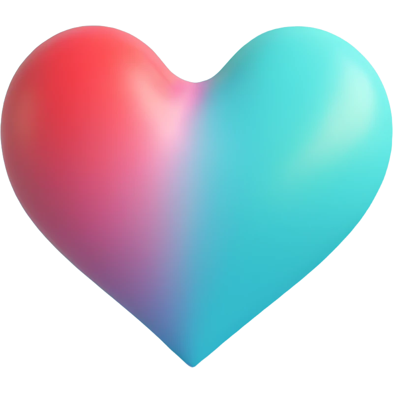 red heart with soft pastel aura emoji