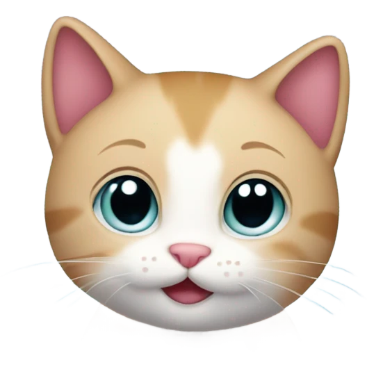 Kitty with hearts around emoji